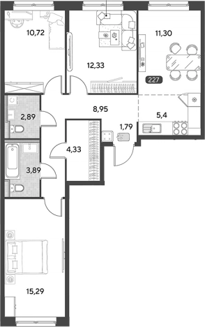 Купить многокомнатную квартиру в Калужской области. Вариант № 120435, 0, площадь - квм, цена 7158459 рублей
