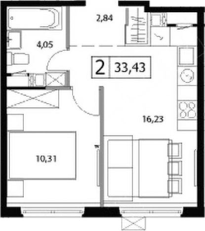 Купить двухкомнатную квартиру у метро Домодедовская в Видном. Вариант № 5833508, 0, площадь -  квм, цена 6326520 рублей