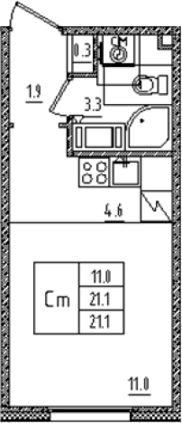 Купить Студию в ЖК Дыбенко парк в Санкт-Петербурге. Вариант № 6609013, 0, площадь -  квм, цена 6432968 рублей