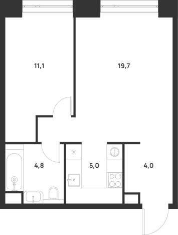 Купить однокомнатную квартиру в районе Текстильщики в Москве. Вариант № 156570, 0, площадь -  квм, цена 18706606 рублей