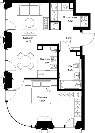 Купить однокомнатную квартиру в новостройках в ЖК SET в Москве. Вариант № 10349910, 0, площадь -  квм, цена 31450200 рублей