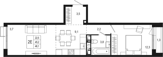 Купить двухкомнатную квартиру в новостройках у метро Бульвар Адмирала Ушакова в Московской области. Вариант № 120250, 0, площадь -  квм, цена 8609732 рублей