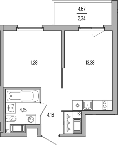 Купить однокомнатную квартиру на улице Новгородский проспект в Санкт-Петербурге. Вариант № 4037547, 0, площадь -  квм, цена 7093000 рублей