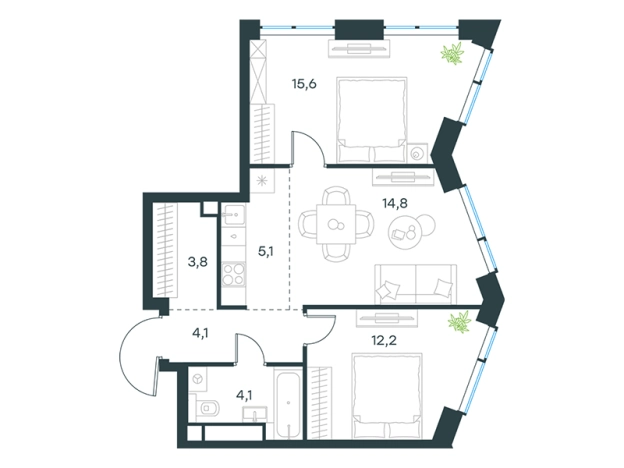 Купить квартиру в новостройках на улице Мичуринский проспект в Москве. Вариант № 1450940, 0, площадь -  квм, цена 50582483 рублей