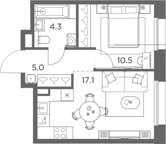 Купить однокомнатную квартиру у метро Мякинино в Красногорске. Вариант № 138147, 0, площадь -  квм, цена 10021302 рублей