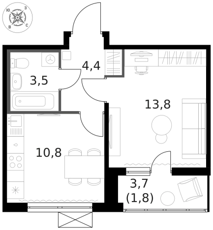 Купить квартиру на улице Ленинградское шоссе в Москве. Вариант № 9815307, 0, площадь -  квм, цена 14850480 рублей