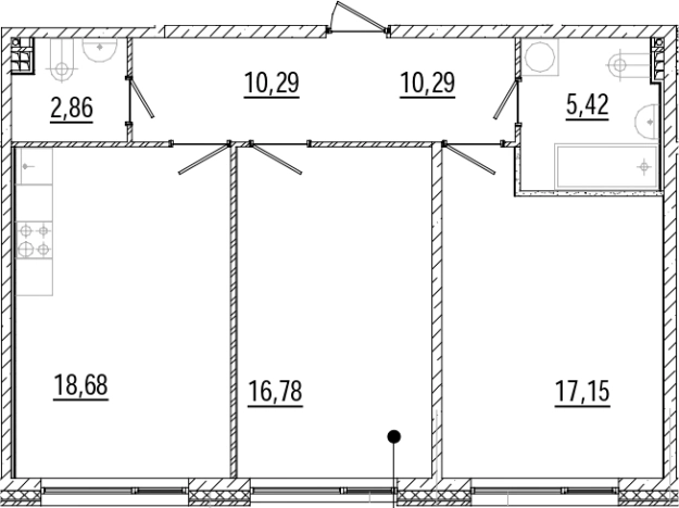 Купить двухкомнатную квартиру в новостройках у метро Горьковская в Санкт-Петербурге. Вариант № 76451, 0, площадь -  квм, цена 30430000 рублей