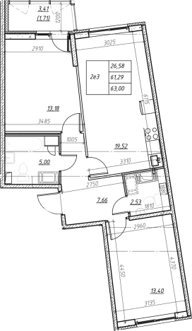 Купить трехкомнатную квартиру в ЖК Левитан в Мурине. Вариант № 6852599, 0, площадь - квм, цена 9138339 рублей