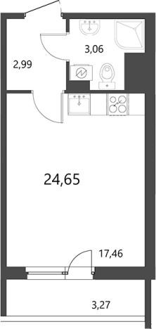 Купить Студию в новостройках у метро Девяткино в Ленинградской области. Вариант № 9142446, 0, площадь -  квм, цена 3945997 рублей
