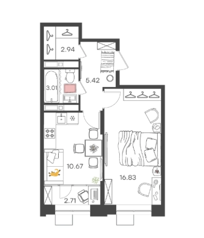 Купить однокомнатную квартиру в Микрорайоне Северный, Автозаводский район в Нижнем Новгороде. Вариант № 124401, 0, площадь - квм, цена 6787680 рублей