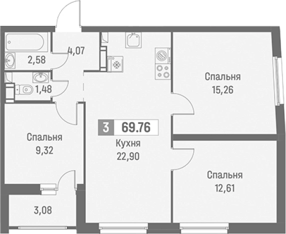 Купить многокомнатную квартиру на улице Курляндская в Санкт-Петербурге. Вариант № 9099666, 0, площадь -  квм, цена 14109134 рублей