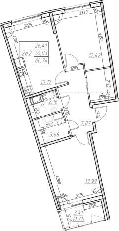 Купить квартиру в новостройках в ЖК Левитан в Мурине. Вариант № 6851955, 0, площадь -  квм, цена 8801373 рублей