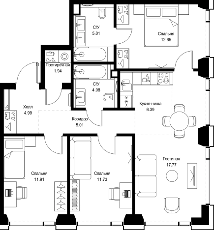 Купить трехкомнатную квартиру в новостройках в ЖК SET в Москве. Вариант № 10350217, 0, площадь -  квм, цена 43534764 рублей
