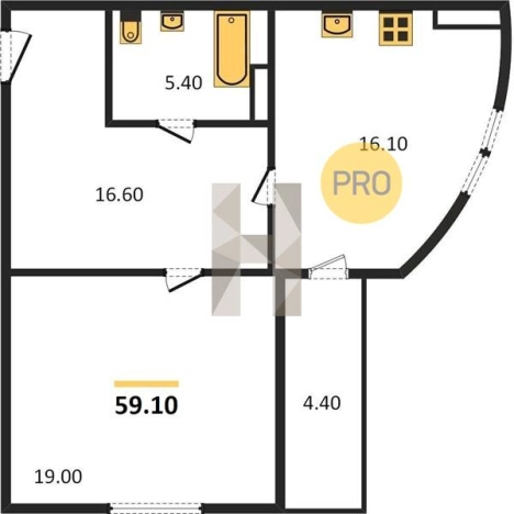 Купить двухкомнатную квартиру в ЖК Золотая долина в Приморском крае. Вариант № 72361, 0, площадь -  квм, цена 7255600 рублей