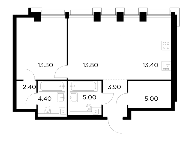 Купить двухкомнатную квартиру в новостройках в ЖК INJOY в Москве. Вариант № 9104295, 1, площадь -  квм, цена 29767800 рублей