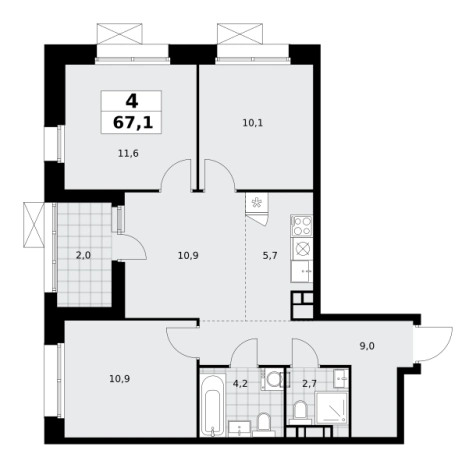 Купить многокомнатную квартиру в ЖК Бунинские кварталы в Москве. Вариант № 836522, 0, площадь -  квм, цена 24253966 рублей
