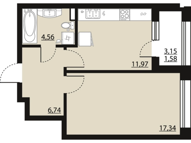 Купить квартиру в новостройках в ЖК Бунин в Воронеже. Вариант № 120303, 0, площадь -  квм, цена 6767866 рублей