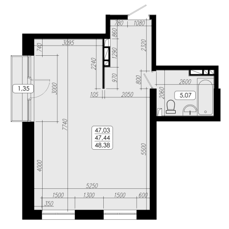 Купить однокомнатную квартиру в Владивостоке. Вариант № 6801738, 0, площадь -  квм, цена 10436800 рублей