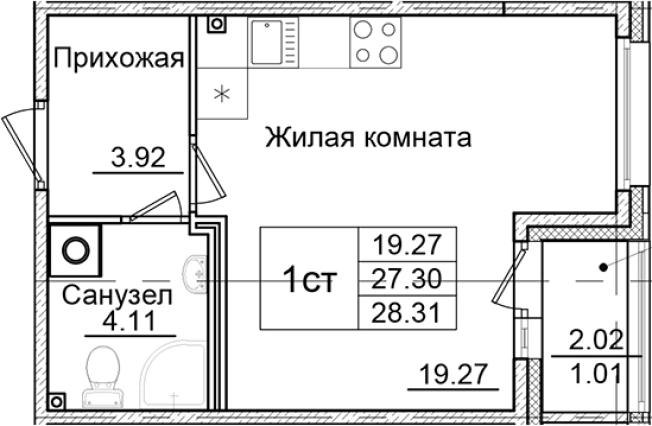 Купить Студию в новостройках в ЖК Квартал Заречье в Санкт-Петербурге. Вариант № 6708138, 0, площадь -  квм, цена 4741925 рублей