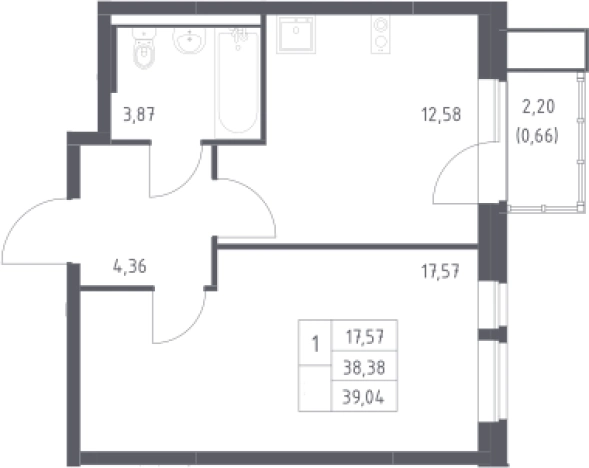 Купить однокомнатную квартиру на улице Рабочая в Щёлкове. Вариант № 2367737, 0, площадь - квм, цена 9280052 рублей