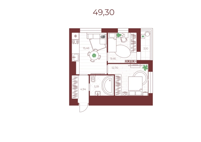 Купить квартиру в новостройках в Тульской области. Вариант № 70953, 0, площадь -  квм, цена 4399000 рублей