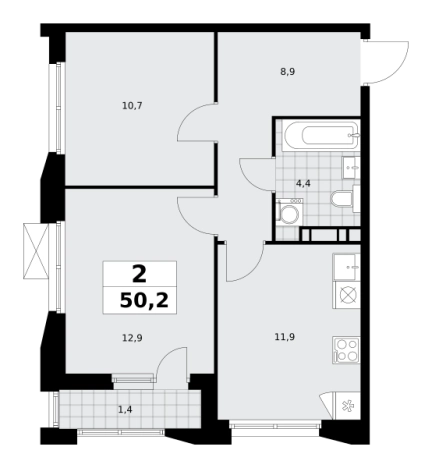 Купить двухкомнатную квартиру в новостройках у метро Бунинская аллея в Москве. Вариант № 836523, 0, площадь -  квм, цена 19297884 рублей