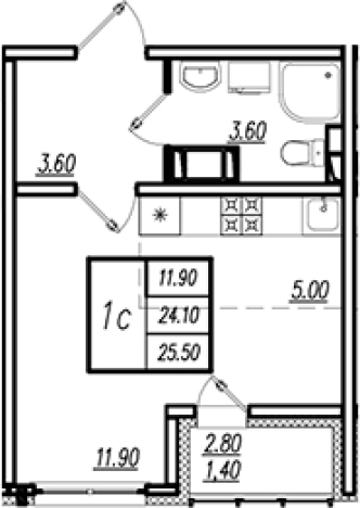 Купить Студию на улице Чарушинская в Санкт-Петербурге. Вариант № 8092526, 0, площадь -  квм, цена 5163840 рублей