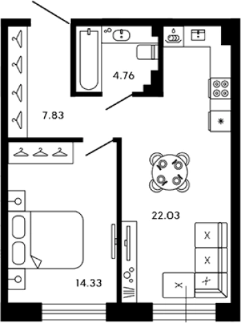 Купить двухкомнатную квартиру в ЖК 17/33 в Санкт-Петербурге. Вариант № 8337348, 0, площадь -  квм, цена 42980548 рублей