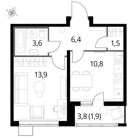 Купить квартиру в ЖК 1-й Лермонтовский в Люберцах. Вариант № 9876450, 0, площадь -  квм, цена 11373790 рублей