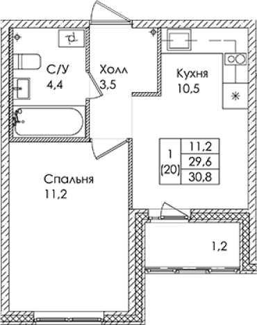 Купить квартиру в ЖК Ермак в Ленинградской области. Вариант № 6609688, 0, площадь -  квм, цена 4603400 рублей
