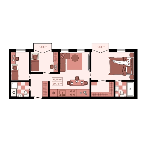 Купить четырехкомнатную квартиру в Приморском крае. Вариант № 6056820, 0, площадь -  квм, цена 12429495 рублей