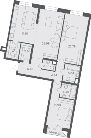 Купить квартиру в ЖК FORIVER в Москве. Вариант № 61090, 0, площадь -  квм, цена 50477700 рублей