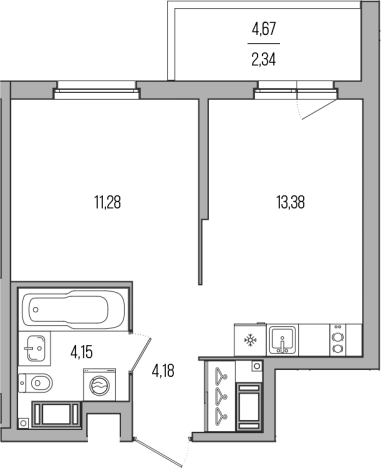 Купить однокомнатную квартиру на улице Новгородский проспект в Санкт-Петербурге. Вариант № 76369, 0, площадь -  квм, цена 7093000 рублей