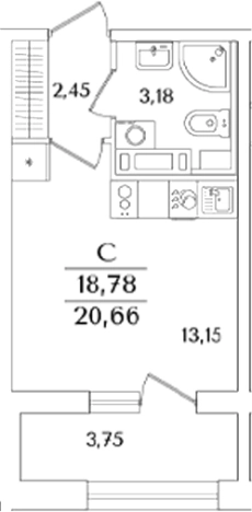 Купить Студию в ЖК Аурум в Санкт-Петербурге. Вариант № 6233514, 0, площадь -  квм, цена 7705422 рублей