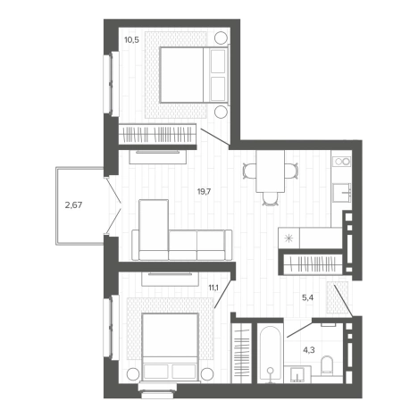 Купить трехкомнатную квартиру в Барнауле. Вариант № 1769358, 0, площадь -  квм, цена 10422000 рублей