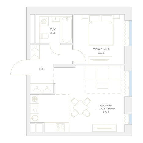 Купить квартиру в ЖК Детали в Москве. Вариант № 10763282, 0, площадь - квм, цена 13866795 рублей