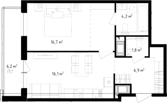 Купить двухкомнатную квартиру в районе Приморский в Санкт-Петербурге. Вариант № 8165271, 0, площадь -  квм, цена 13163300 рублей