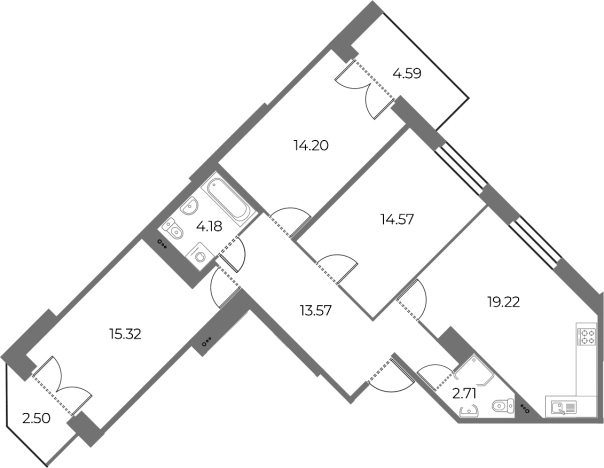 Купить многокомнатную квартиру у метро Проспект Ветеранов в Санкт-Петербурге. Вариант № 79255, 0, площадь -  квм, цена 21050000 рублей