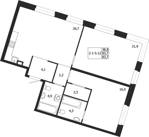 Купить двухкомнатную квартиру в ЖК ЛДМ в Санкт-Петербурге. Вариант № 6851514, 0, площадь -  квм, цена 55651704 рублей