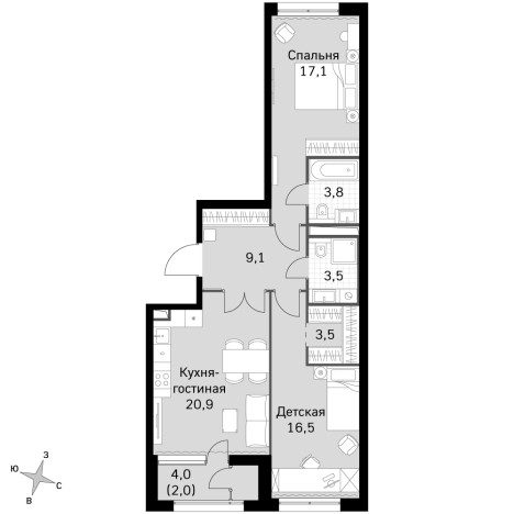 Купить квартиру в ЖК Sky Garden в Москве. Вариант № 117508, 0, площадь -  квм, цена 31293440 рублей