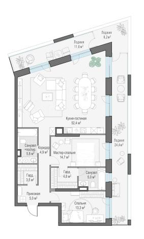 Купить квартиру в ЖК FORIVER в Москве. Вариант № 91524, 0, площадь -  квм, цена 81180000 рублей