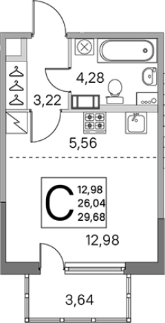 Купить Студию в новостройках в ЖК ЮгТаун. Олимпийские кварталы в Санкт-Петербурге. Вариант № 7832453, 0, площадь -  квм, цена 5843376 рублей