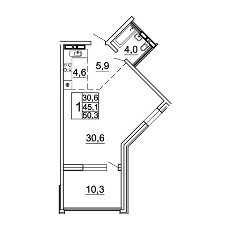 Купить однокомнатную квартиру в новостройках на улице Лесная в Владивостоке. Вариант № 9417163, 0, площадь -  квм, цена 10234534 рублей