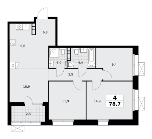 Купить квартиру у метро Бунинская аллея в Москве. Вариант № 92780, 0, площадь -  квм, цена 27698465 рублей