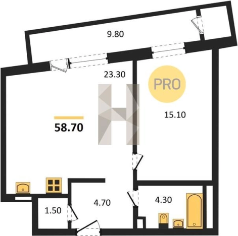 Купить однокомнатную квартиру в Микрорайоне 2-й, Северо-Западный жилой район в Ижевске. Вариант № 73112, 0, площадь -  квм, цена 5521477 рублей