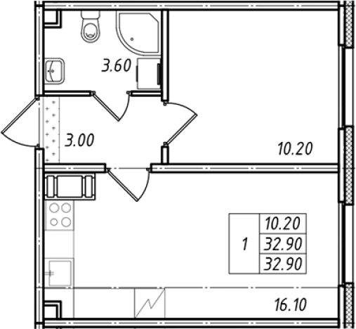 Купить квартиру в новостройках у метро Проспект Большевиков в Ленинградской области. Вариант № 7598631, 0, площадь -  квм, цена 5083050 рублей