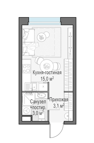 Купить Студию в Микрорайоне 3-й, Мытищи в Мытищах. Вариант № 166282, 0, площадь -  квм, цена 5680000 рублей