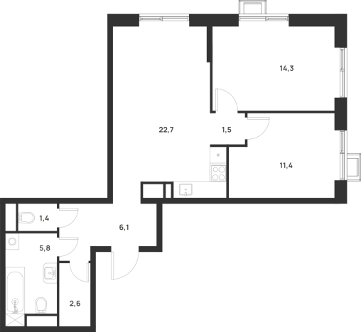 Купить двухкомнатную квартиру у метро Корниловская в Москве. Вариант № 10415117, 0, площадь -  квм, цена 24652800 рублей