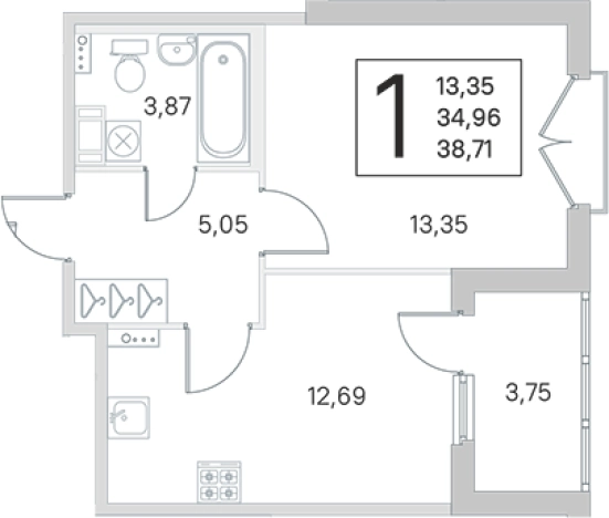 Купить однокомнатную квартиру в новостройках в ЖК Любоград в Стрельне в Санкт-Петербурге. Вариант № 6866375, 0, площадь -  квм, цена 8572192 рублей