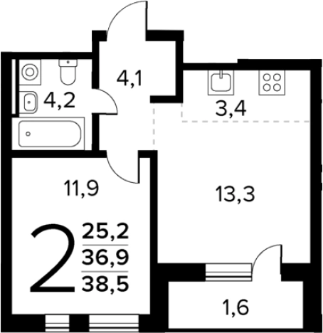 Купить квартиру в районе жилой  Новые Ватутинки в Москве. Вариант № 169260, 0, площадь -  квм, цена 10444000 рублей